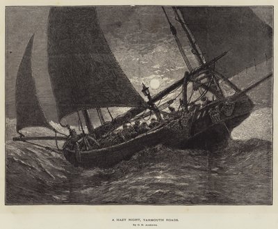 Eine neblige Nacht, Yarmouth Roads von George Henry Andrews