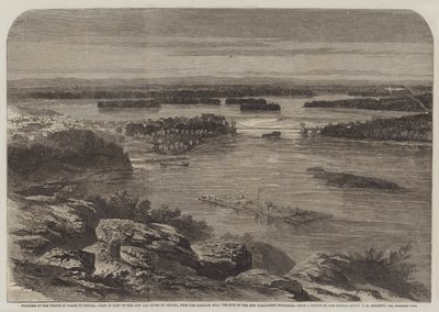 Fortschritt des Prinzen von Wales in Kanada, Blick auf einen Teil der Stadt und des Flusses Ottawa vom Barrack Hill, dem Standort der neuen Parlamentsgebäude von George Henry Andrews
