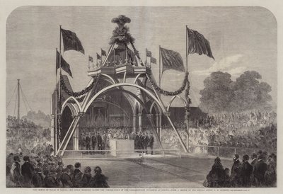 Der Prinz von Wales in Kanada, Seine Königliche Hoheit legt den Grundstein der Parlamentsgebäude in Ottawa von George Henry Andrews