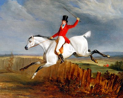 Herr auf seinem grauen Jäger von George Henry Laporte