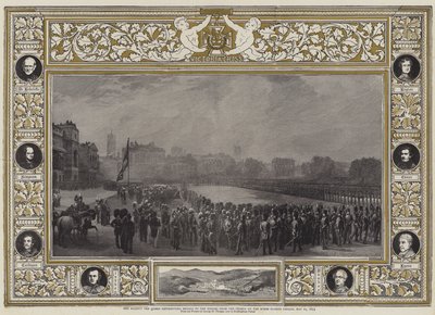 Ihre Majestät die Königin verteilt Medaillen an die Helden der Krim auf der Horse Guards Parade, 21. Mai 1855 von George Housman Thomas