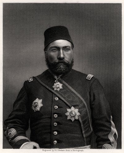 Osman Nuri Pascha, Feldmarschall des Osmanischen Reiches, 19. Jahrhundert von George J. Stodart