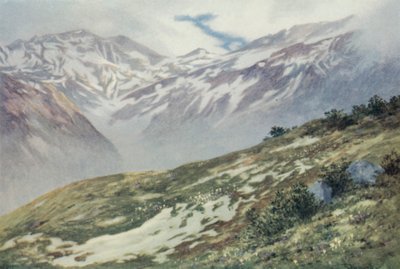 Der Col De Balme von Le Planet, oberhalb von Argentiere (Farblithographie) von George Jackson Flemwell