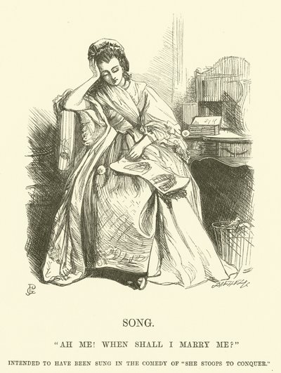 Illustration für Ah Me! Wann werde ich heiraten? von George John Pinwell
