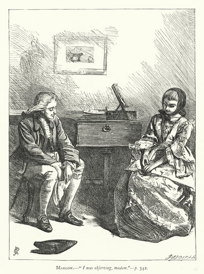 Illustration für Sie macht sich klein, um zu erobern (Gravur) von George John Pinwell