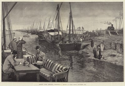 Weihnachtsgrüße nach Hause schicken, eine Skizze in Wady Halfa, November 1884 von George L. Seymour