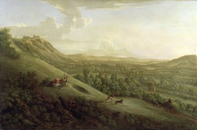 Ein Blick auf Boxhill, Surrey, mit Dorking in der Ferne von George Lambert