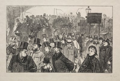Der lebendige Strom an der London Bridge - Auf der Brücke von George Louis Palmella Busson Du Maurier