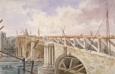 Abrissarbeiten an der Blackfriars Bridge, 1864 von George Maund