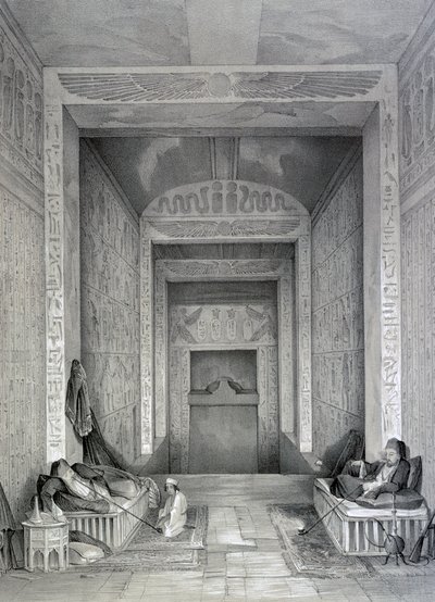 Innenraum eines Tempels, Ägypten, 19. Jahrhundert von George Moore