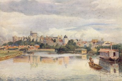Windsor vom Fluss aus (Farblithographie) von George Moore Henton