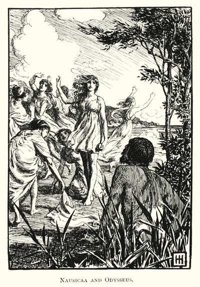 Odyssee: Nausikaa und Odysseus von George Percy Jacomb Hood