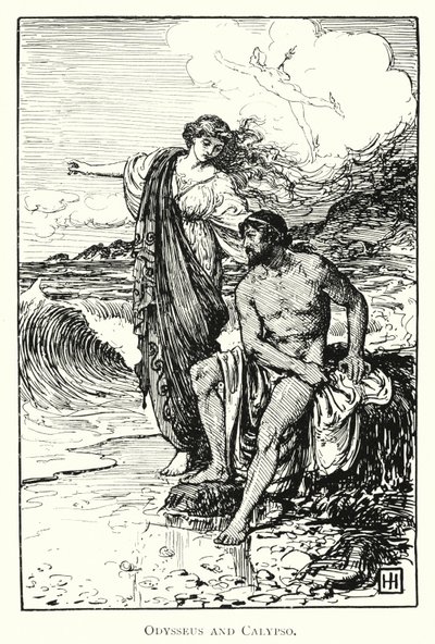 Odyssee: Odysseus und Kalypso von George Percy Jacomb Hood