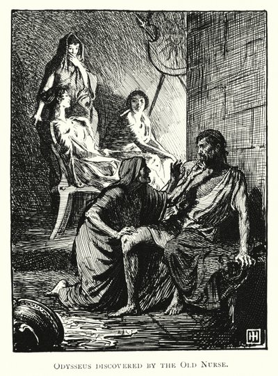 Odyssee: Odysseus wird von der alten Amme entdeckt von George Percy Jacomb Hood