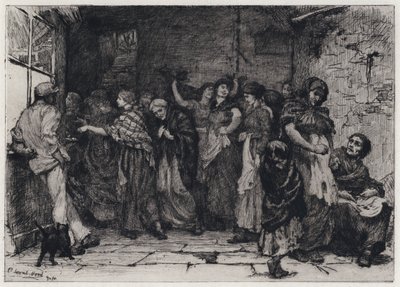 Zahltag in einer Baumwollfabrik von George Percy Jacomb Hood