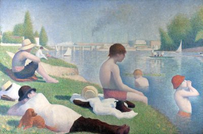 Badende in Asnières Baigneurs à Asnières, 1884 von George Pierre Seurat
