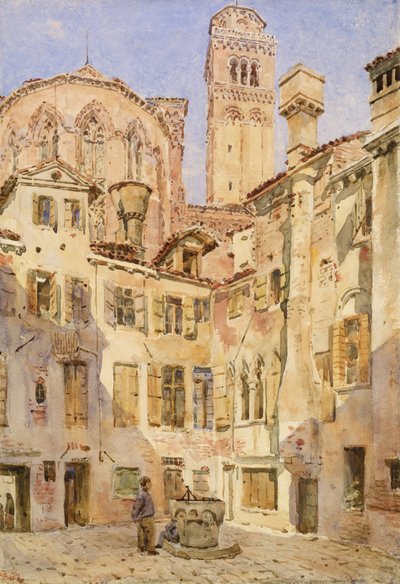 Die Kirche der Frari, Venedig, vom Campiello San Rocco, 1854 von George Price Boyce