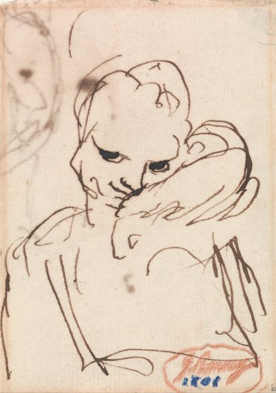 Ein Mädchen mit einem Kaninchen oder Haustierhund auf der Schulter von George Romney