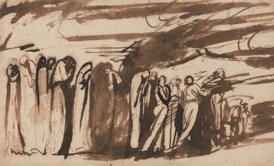 Eine Prozession der Verdammten: Studie für die Verdammten in Dantes "Inferno" von George Romney