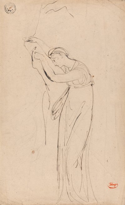 Gefangene oder niedergeschlagene Frau: Möglicherweise Andromache von George Romney
