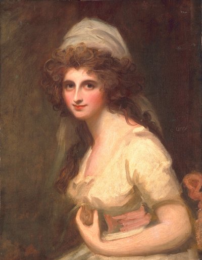 Emma Hart in einem weißen Turban, ca. 1791 von George Romney