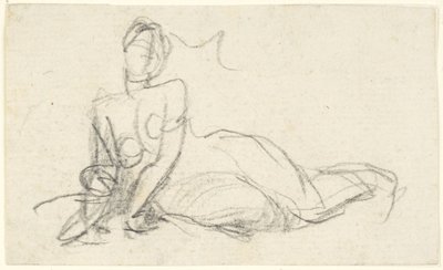 Weibliche Figur auf dem Boden sitzend von George Romney