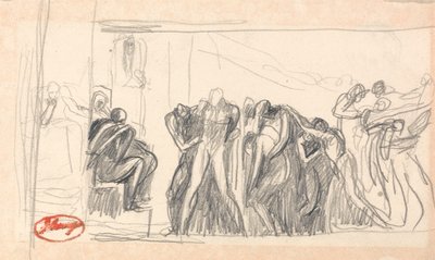 Figurenkomposition; Gefangener vor einem Richter von George Romney