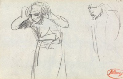 Figur mit Händen an den Ohren von George Romney