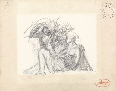 Liegende Frau und andere Figuren von George Romney