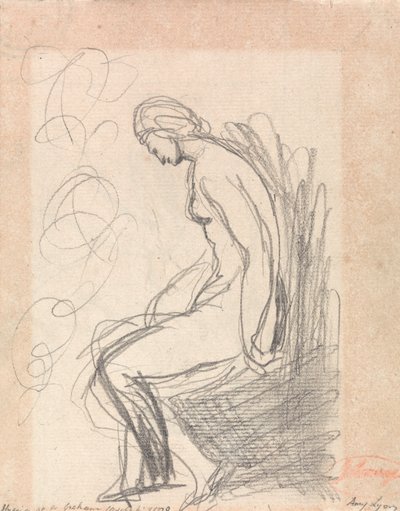 Sitzende nackte Frau (Hygeia bei Doktor Graham) von George Romney