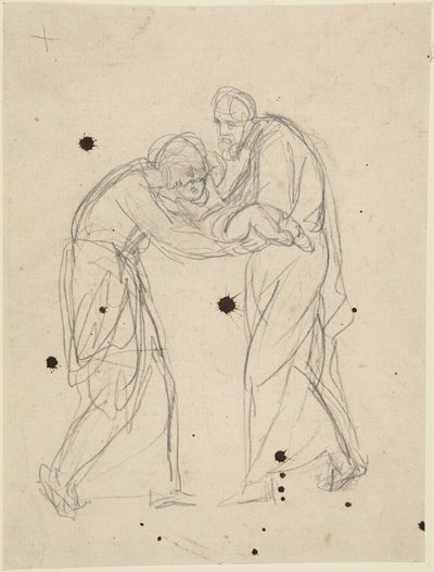 Stehende männliche und weibliche Figuren mit Säugling von George Romney