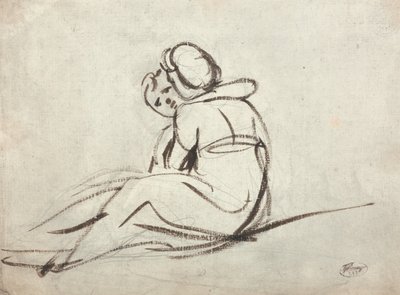 Zwei sich umarmende Kinder von George Romney