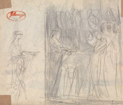 Zwei Studien für Die Initiation einer rustikalen Nymphe von George Romney