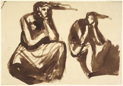 Zwei Studien von Medea, die den Mord an ihren Kindern erwägt von George Romney