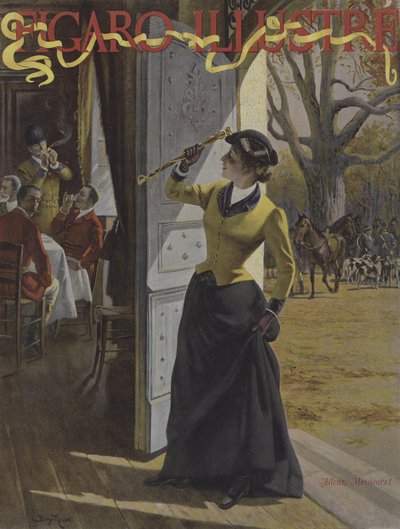 Allons, Messieurs! (Kommt, meine Herren!). Titelblatt von Le Figaro Illustre, Oktober 1895 von George Roux