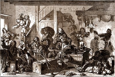 Dragonnaden: Verfolgungen gegen die protestantischen Gemeinden des Königreichs Frankreich in den 1680er Jahren. 19. Jahrhundert von George Roux