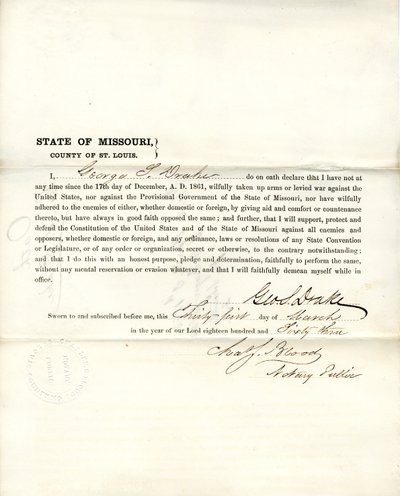 Loyalitätseid von George S. Drake aus Missouri, County of St. Louis von George S. Drake