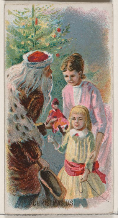 Weihnachten, Vereinigte Staaten, aus der Feiertagsserie N80 für Duke-Zigaretten, 1890 von George S. Harris and Sons