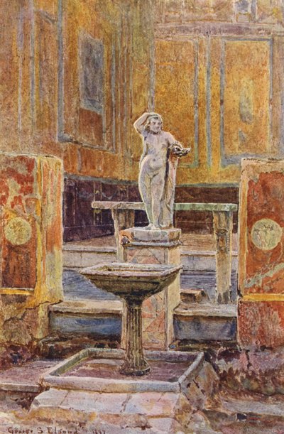 Italienische Gärten: Casa del Balcone Pensile, Pompeji von George Samuel Elgood
