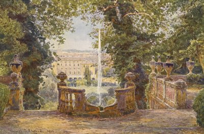 Italienische Gärten: Oberer Terrasse, Villa Corsini von George Samuel Elgood