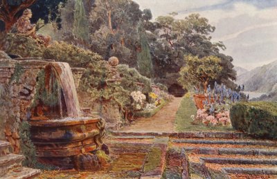 Italienische Gärten: Villa Cicogna, unterhalb des Wasserfalls von George Samuel Elgood