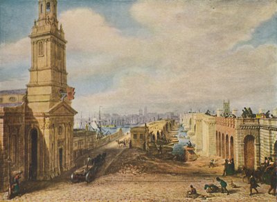 Londoner Brücken alt und neu von George Scharf