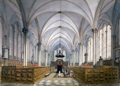 Innenansicht der Temple Church, London, 1811 von George Shepherd