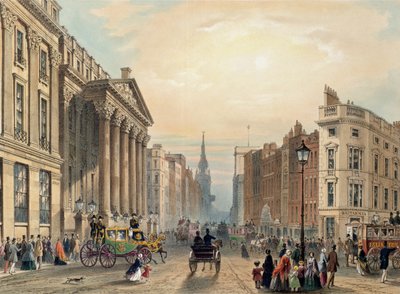 Mansion House in Richtung Cheapside, graviert von Thomas Picken, veröffentlicht von Ackermann 1851 von George Shepherd