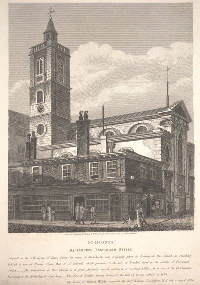 St. Dionis, Backchurch, Fenchurch Street (gestochen von William Wise) von George Shepherd