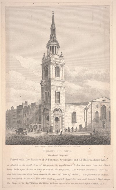 St. Mary Le Bow, graviert von William Wise von George Shepherd