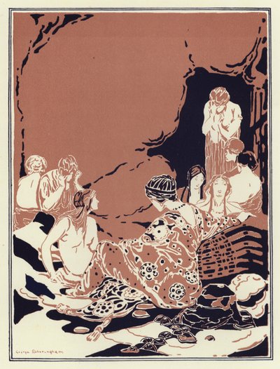 Viele Frauen saßen im Kreis, alle traurig und weinend von George Sheringham