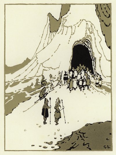 Die Leute machten sich auf, die Riesen zu finden, bald kamen sie zu ihrer Höhle von George Sheringham