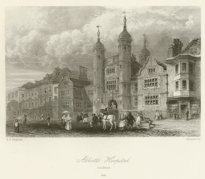 Abbotts Hospital, Guildford, 1840 von George Sidney after Shepherd