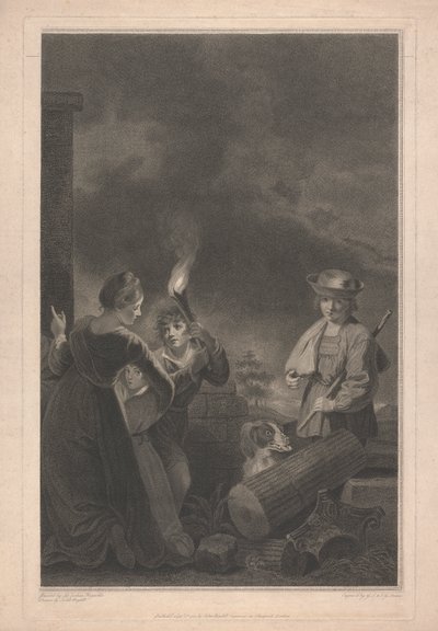 Westfenster der Kapelle, New College Oxford: Hirtenjunge und Hund, Teil des Weihnachtsfensters von George Siegmund Facius